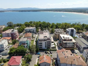 Aerial view of Primorsko and the beach